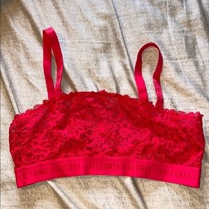 Red lace bralette
